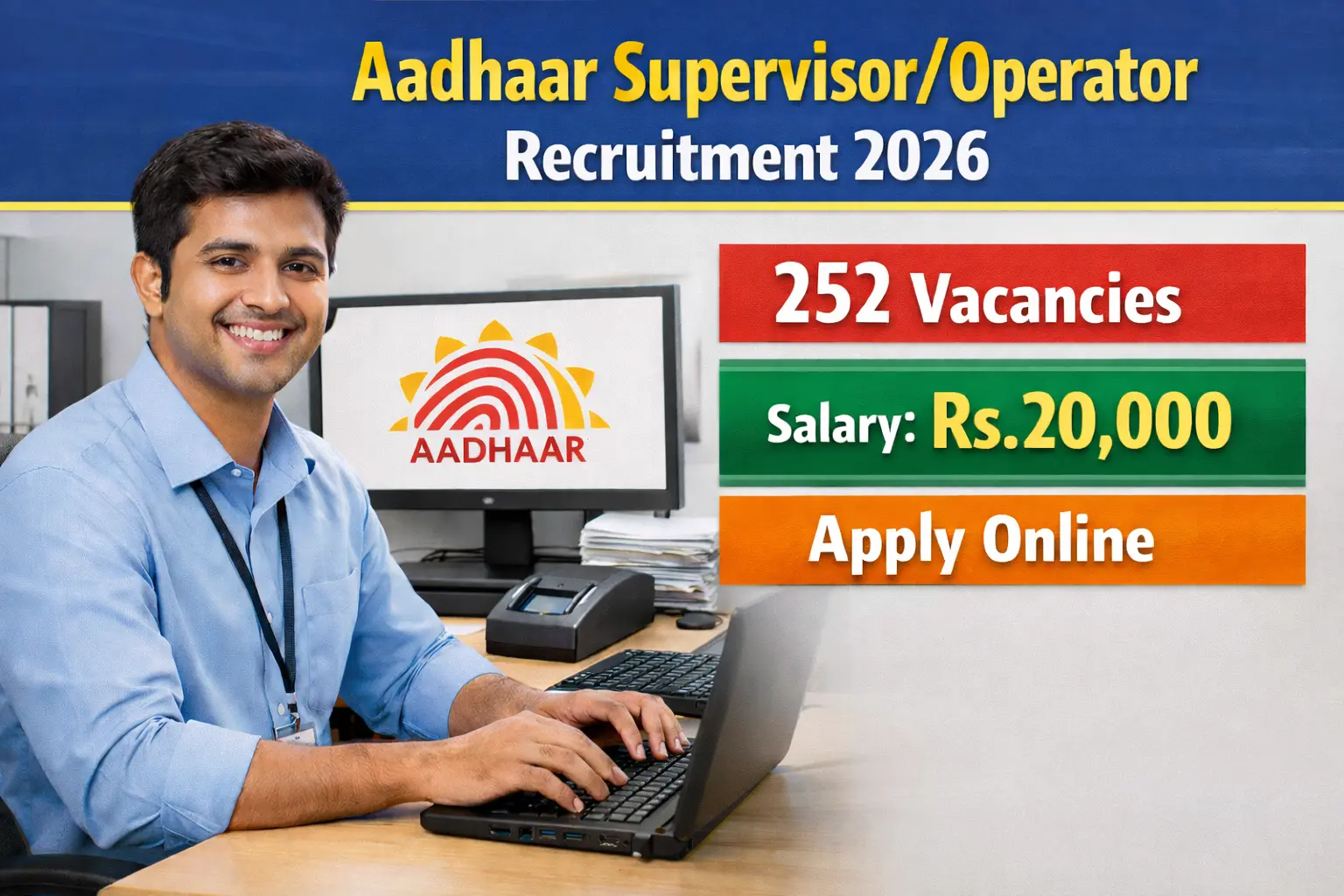 Aadhaar Supervisor / Operator Recruitment 2026