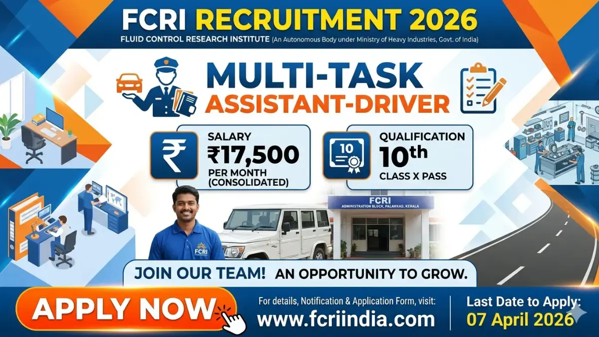FCRI Multi-Task Assistant Driver Recruitment 2026